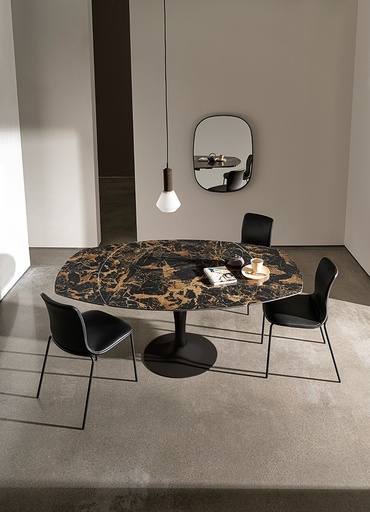 Table Flûte carrée extensible en céramique