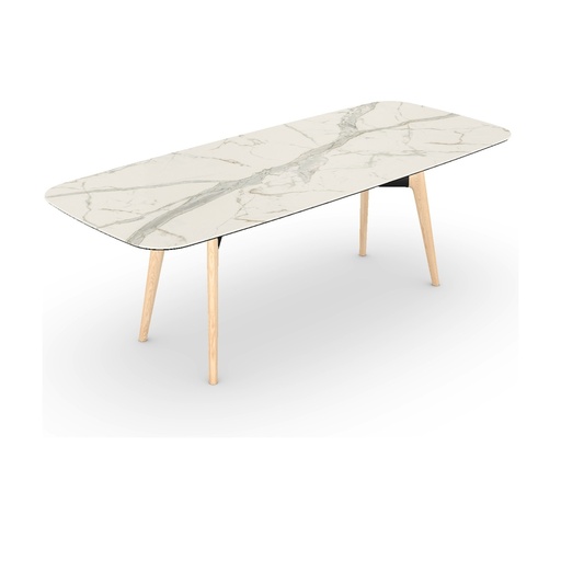 Table Lewood galbée en céramique