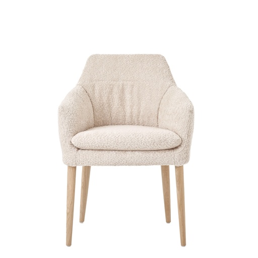 Chaise Saga – piètement bois, avec accoudoirs