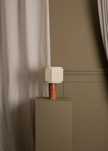 Lampe à poser Pipito Okla – abat-jour à facettes – H 39 cm