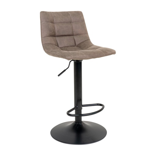[1001300] Chaise de bar Middelfart – microfibre, marron clair, pieds noirs