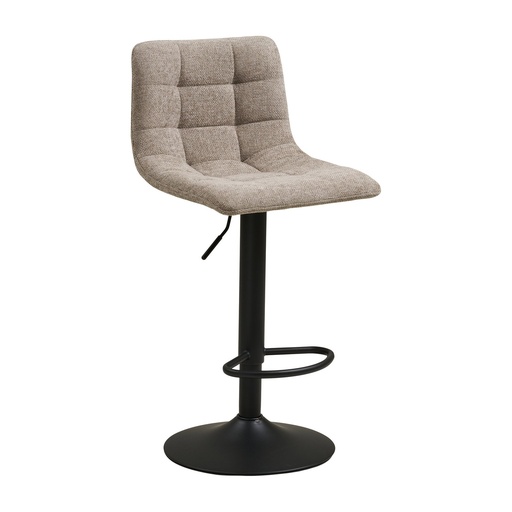 [1001306] Chaise de bar Middelfart – gris, pieds noirs