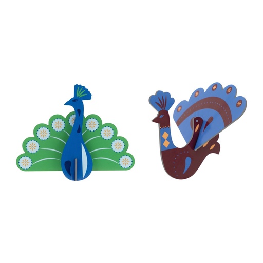 [ORN55] Ornement Northern Tales - oiseau de feu et paon (lot de 2)