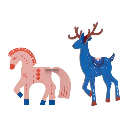 [ORN53] Ornement Northern Tales - petit cheval et cerf (lot de 2)
