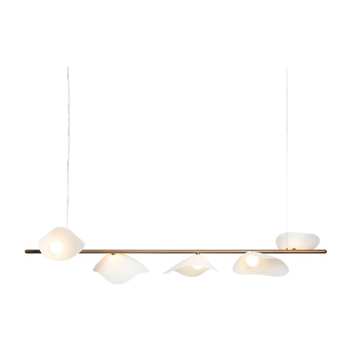 [2121002] Suspension Florii 5 linéaire – bronze foncé / blanc